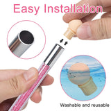 2 pièces Nail Art Rendering-Werkzeuge Doppelter Kopf, éponge pinceau applicateur Inkl 8 Ersatzköpfe, Nail Art Schwamm et Tupfpinsel (blanc, rose)