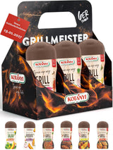 KOTÁNYI Coffret cadeau d'épices pour grillades - 6er Carrier - Cadeaux pour hommes - Grill Zubehör & Spice Set für jedes BBQ - Grill Zubehör inkl. Magic Dust - [Jetzt Geburtstagschenken für Männer bestellen!]