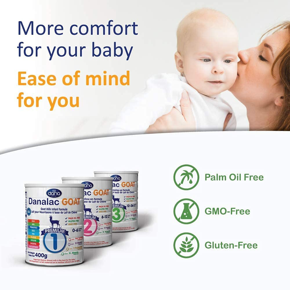 Danalac (Pack de 1) Formule avancée de lait de chèvre pour la croissance 800 g de lait en poudre pour bébé Stage 3 pour les tout-petits et les bébés de 1 à 3 ans