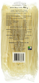 Nouilles de riz - Nouilles thaïlandaises en ruban de riz de 5 mm de large, à base de farine de riz - 17 x 400 g