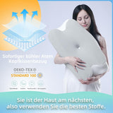 RUMMY Oreiller ergonomique en mousse à mémoire de forme avec housse amovible et lavable pour dormeurs sur le côté et sur le ventre (gris) Oreillers orthopédiques cervicaux Naty Shop