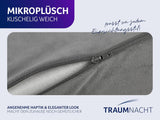 Oreiller orthopédique dorsal/lombaire Traumnacht avec noyau en mousse viscoélastique et housse en micropolaire douce pour la peau, certifié Oeko-Tex, fabriqué selon les normes de qualité allemandes