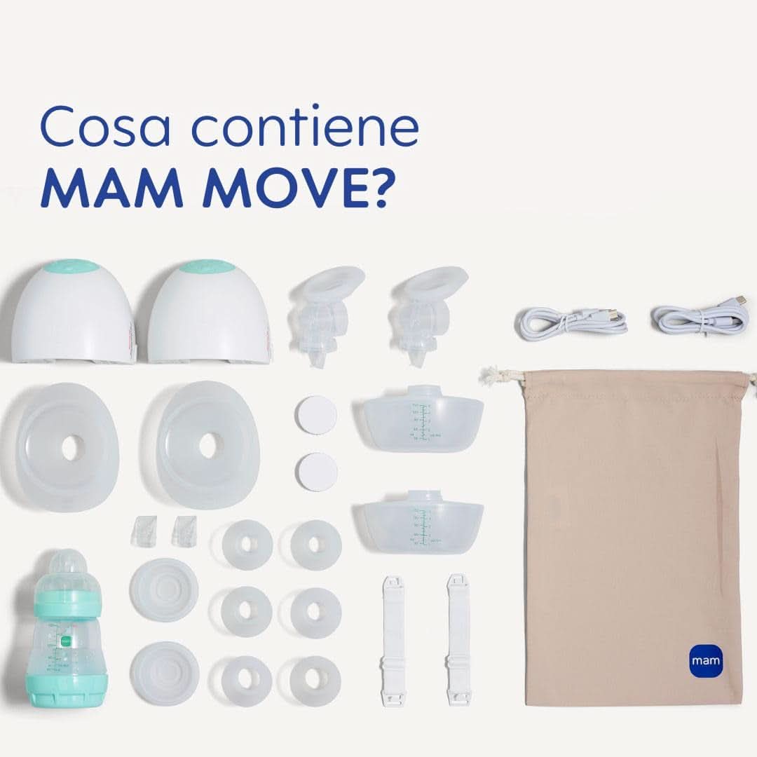 MAM Move Tire-lait double, portable, 3 modes de fonctionnement et 5 niveaux d'intensité Accessoires Alimentation et Allaitement Bebe Naty Shop