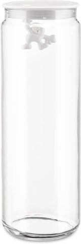 Alessi Bocal de Cuisine en Verre "Gianni" avec Couvercle Scellé, Résine Thermoplastique, Noir, 27,5 x 13,5 x 28 cm Boîtes de Conservation des Aliments Naty Shop Verre, Blanc 25 x 13,5 x 20 cm