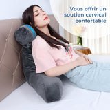 INFANZIA Oreiller de lecture ergonomique avec accoudoirs, dossier en mousse à mémoire de forme, gris, M