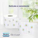 Regina Cartacamomilla - 8 rouleaux de papier toilette, 300 feuilles moelleuses, 3 épaisseurs, doux et ferme, emballage en papier recyclable