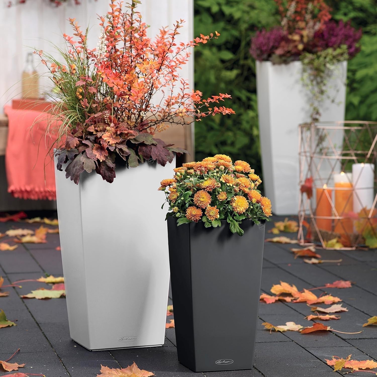 LECHUZA CUBICO Couleur 30 gris ardoise 13138, 29,5x29,5x56,5 cm