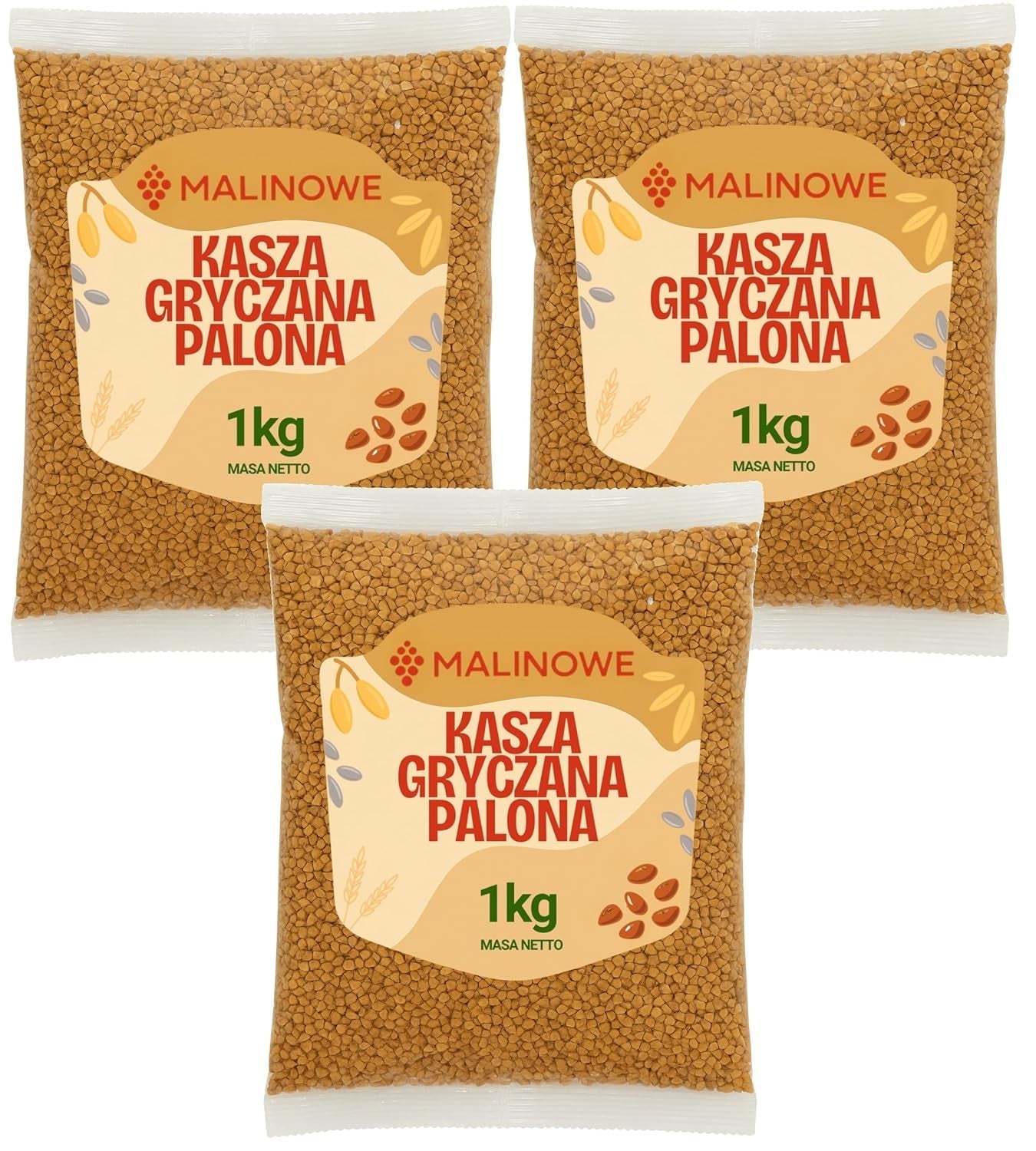 Sarrasin frit de qualité supérieure, naturel parfait, 3x1kg
