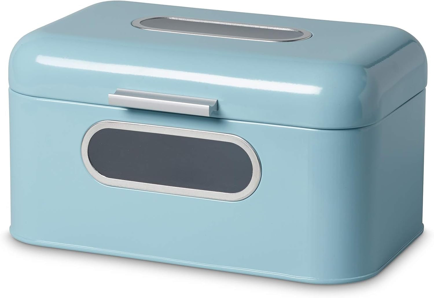 ECHTWERK Boîte à Pain Rétro en Métal avec Fenêtre de Visualisation et Couvercle Lot de 3 Boîtes de Rangement élégantes Capacité 1,4 L Rouge Boîtes de Conservation des Aliments Naty Shop Bleu Clair S Simple