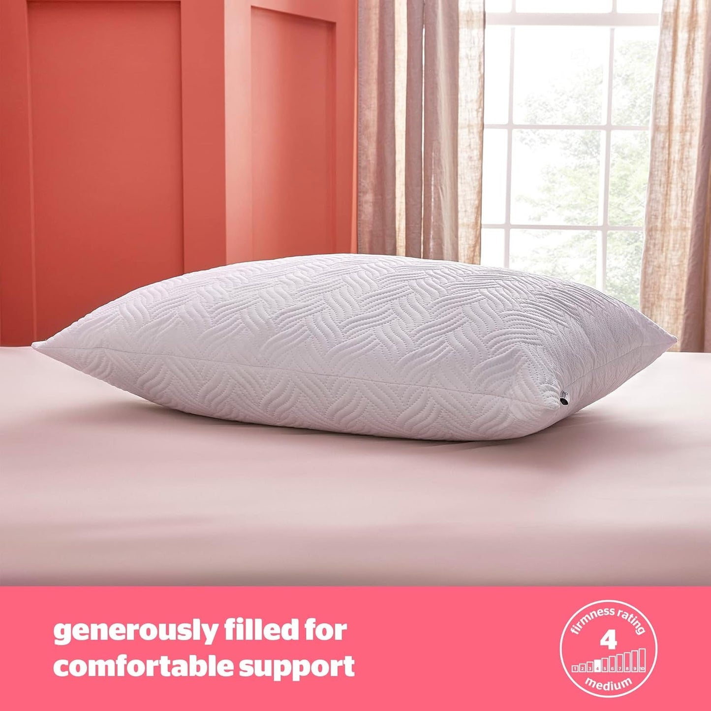 Oreiller Silentnight Ultimate – Oreiller de lit doux et de soutien avec housse matelassée de luxe Pinsonic Soft Touch, lavable en machine et hypoallergénique pour dormeurs sur le dos et sur le côté, 1 oreiller standard Naty Shop
