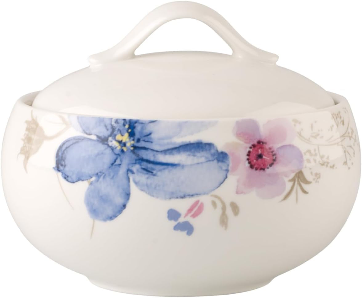 Villeroy & Boch Mariefleur Gris Basic sucrier, porcelaine premium, blanc/multicolore