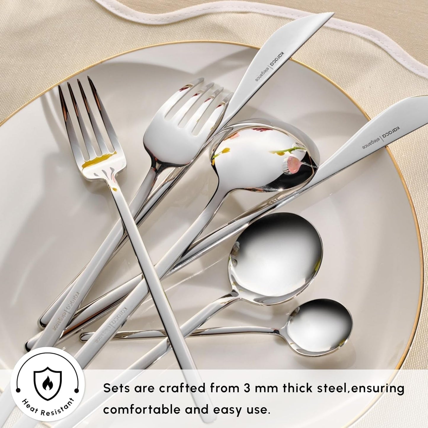 Karaca Focus Elegance, set de couverts 84 pièces, 12 personnes Cuisine Naty Shop