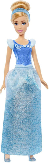 Mattel DISNEY Poupée mobile Princesse Cendrillon avec robe scintillante, chaussures amovibles et diadème, cheveux coiffables pour s'amuser en coiffure, 3 ans et plus, HLW06 Naty Shop Dolls