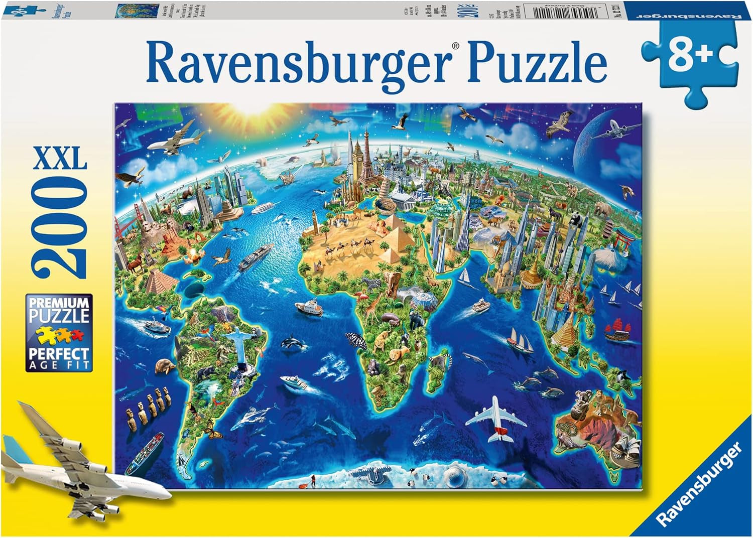 Puzzle pour enfants Ravensburger - 12722 Grand monde vaste - Puzzle de carte du monde pour les enfants à partir de 8 ans, avec 200 pièces au format XXL Puzzle Naty Shop Titre par défaut