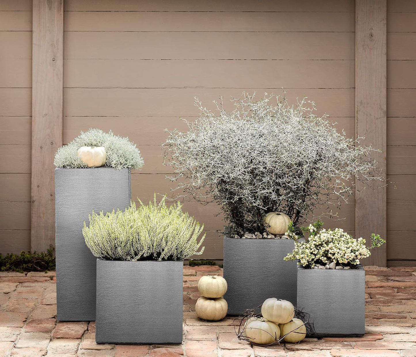 Pot Dehner Palermo, env. 40 x 40 x 33 cm, plastique, gris