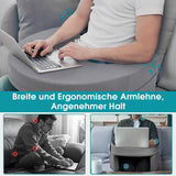 Oreiller de lecture pour lit et canapé, oreiller de jeu, oreiller pour ordinateur portable, oreiller de jeu avec accoudoirs et poche latérale, pour adultes jouant, lisant, regardant la télévision, jouant sur le canapé