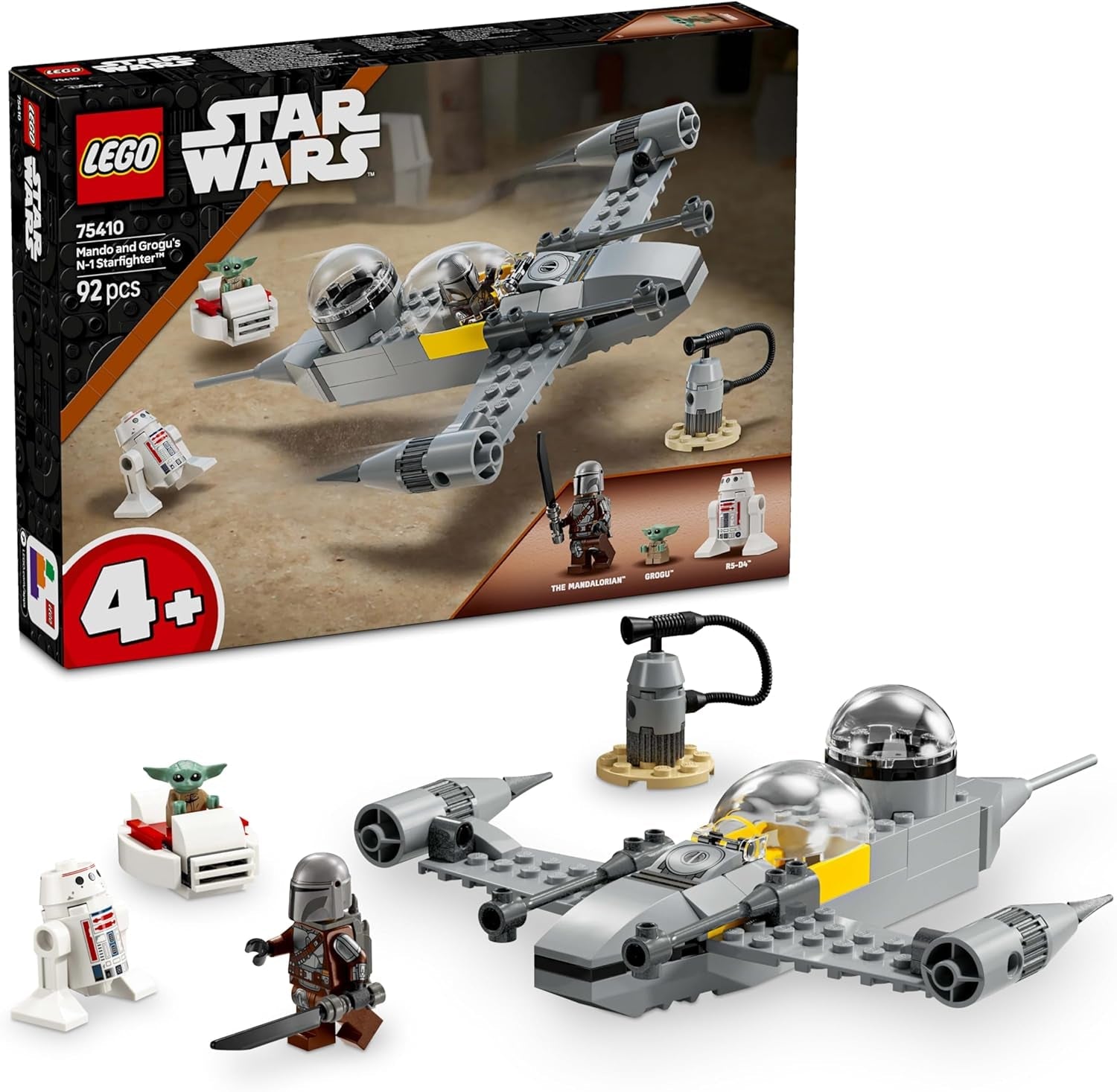 LEGO Star Wars 75410 Mandos et Grogus N-1 Starfighter avec figurines Mandalorian, Grogu et R5-D4, y compris une colonne à construire, un kit de démarrage pour garçons et filles à partir de 4 ans. Jeux de construction Beuche den LEGO-Store Titre par défaut