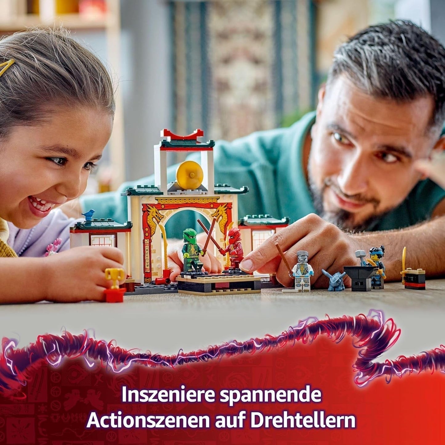 LEGO NINJAGO Spinjitzu Ninja Temple - Playset avec 4 figurines et 1 figurine de dragon - Jeu de construction - Cadeau de Noël ou d'anniversaire pour garçons et filles à partir de 4 ans 71831 Jeux de construction Besuche den LEGO-Store