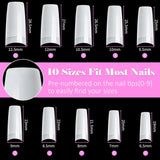 500 pièces de faux ongles artificiels français en acrylique, ensemble d'extensions d'ongles, accessoires de faux ongles avec 4 pièces de colle pour conception d'ongles en gel naturel