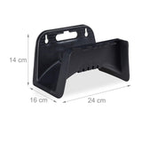 Relaxdays Support Tuyau, Support Tuyau Mural en Plastique, Support Tuyau d'arrosage, Hauteur 14 x 24 x 16 cm, Noir