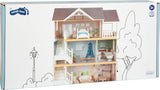 Small Foot Maison de poupée en bois à 3 étages avec façade ouverte et 12 meubles pour 3 ans et plus 11802 Blanc Gris