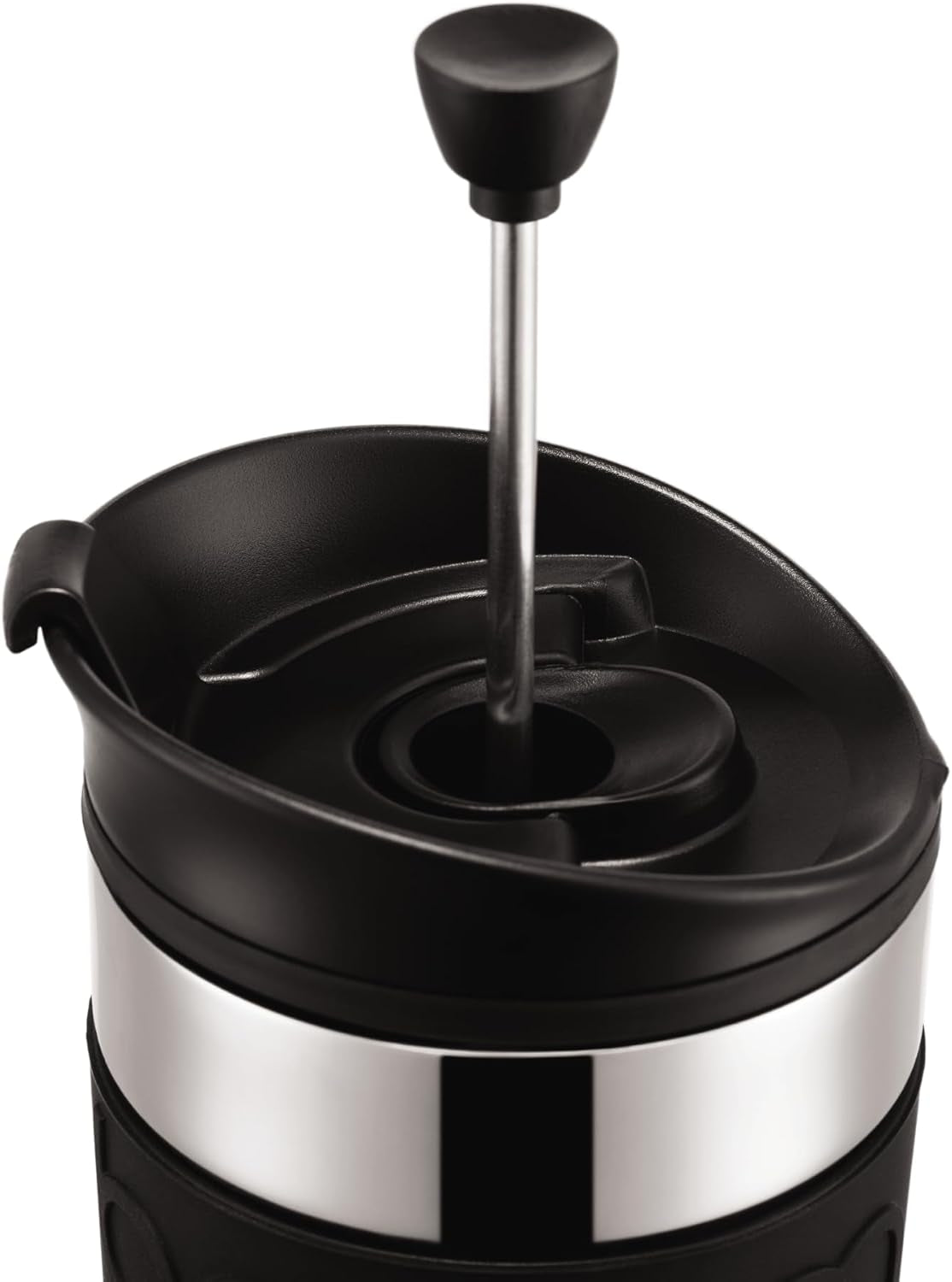 Bodum K11067-01 Travel Press Cafetière noire en acier inoxydable avec couvercle de rechange 350 ml
