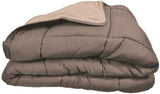Poyet Motte Couette lavable avec housse fixe - 140X200 Cm - Bleu pétrole/beige mastic Couettes et couettes Naty Shop Taupe/lin 200X200X1 Cm