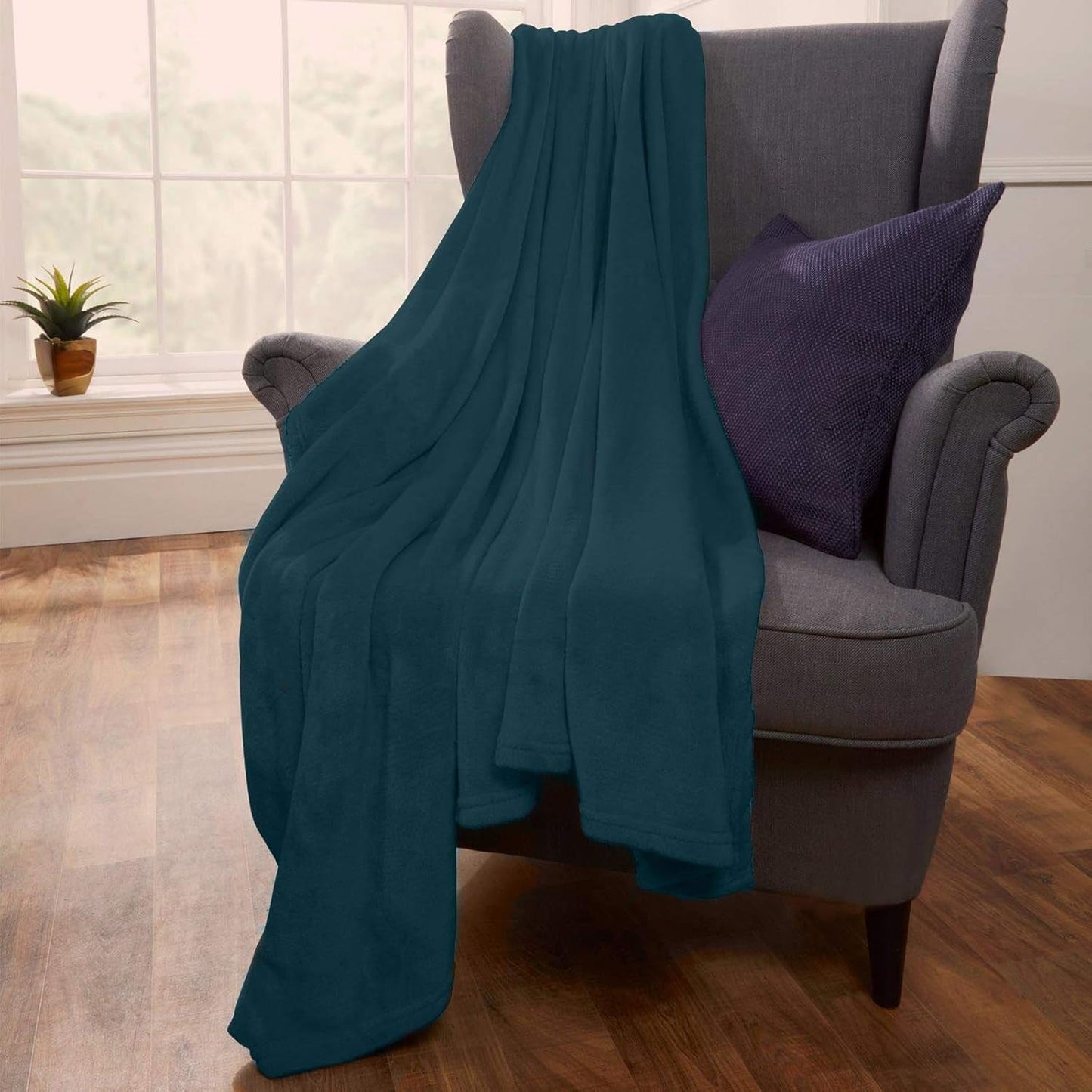 Couvre-lit polaire ultra doux Brentford's, gris argenté, grand lit double - 150 x 200 cm Lits et couvertures Beuche den Brentfords-Store vert bleu 200 x 200 cm