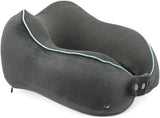Oreiller cervical d'avion Flagshipper - oreiller cervical pour adulte - oreiller cervical de voiture - oreiller de voyage en mousse à mémoire de forme - lavable avec dos étroit (velours doux et respirant) - réglable, gris Naty Shop Oreillers orthopédiques cervicaux
