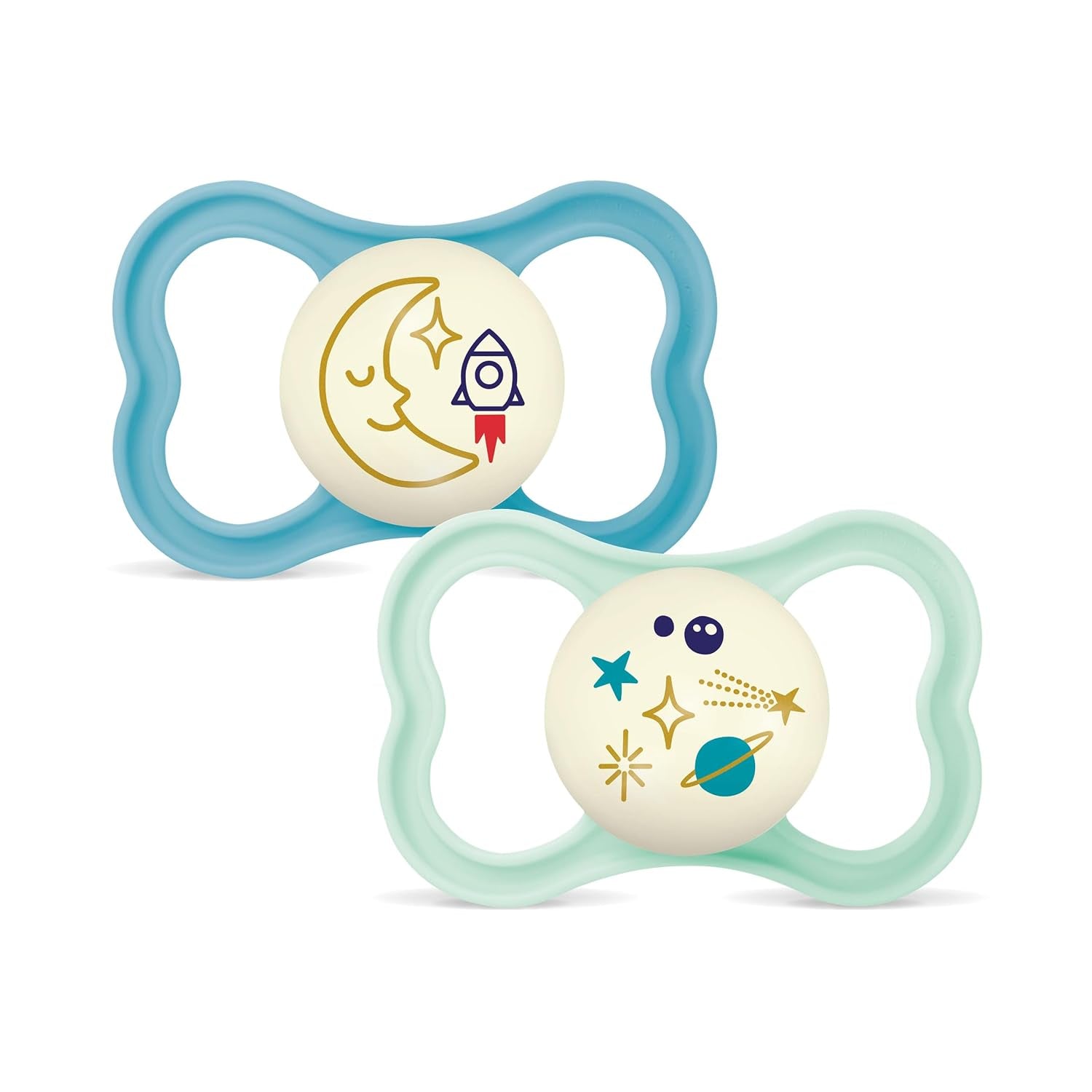 MAM Air Lot de 2 Sucettes en Silicone Extra Légères et Aérées Sucette pour Bébé Respectueuse des Dents en Silicone Spécial MAM SkinSoft avec Boîte à Sucette 6-16 Mois Ours/Rhinocéros