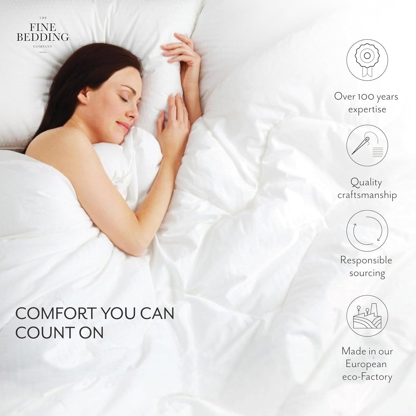 Couette Défense Allergie 4,5 Tog, fabriquée à partir de matériaux recyclés, anti-allergique et hypoallergénique, lit Super King Size Couettes et couettes Naty Shop
