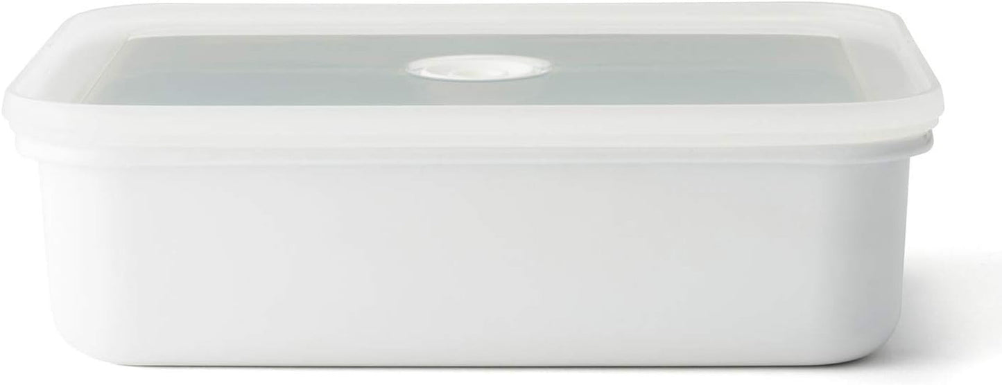 Boîte de conservation sous vide émaillée | XL| 1,85L | 23,5 x 17,5 x 7 cm | garde les aliments frais beaucoup plus longtemps | protège les aliments contre les bactéries et les infestations fongiques | sans pompe à vide Boîtes de conservation alimentaire Naty Shop Flat Xl