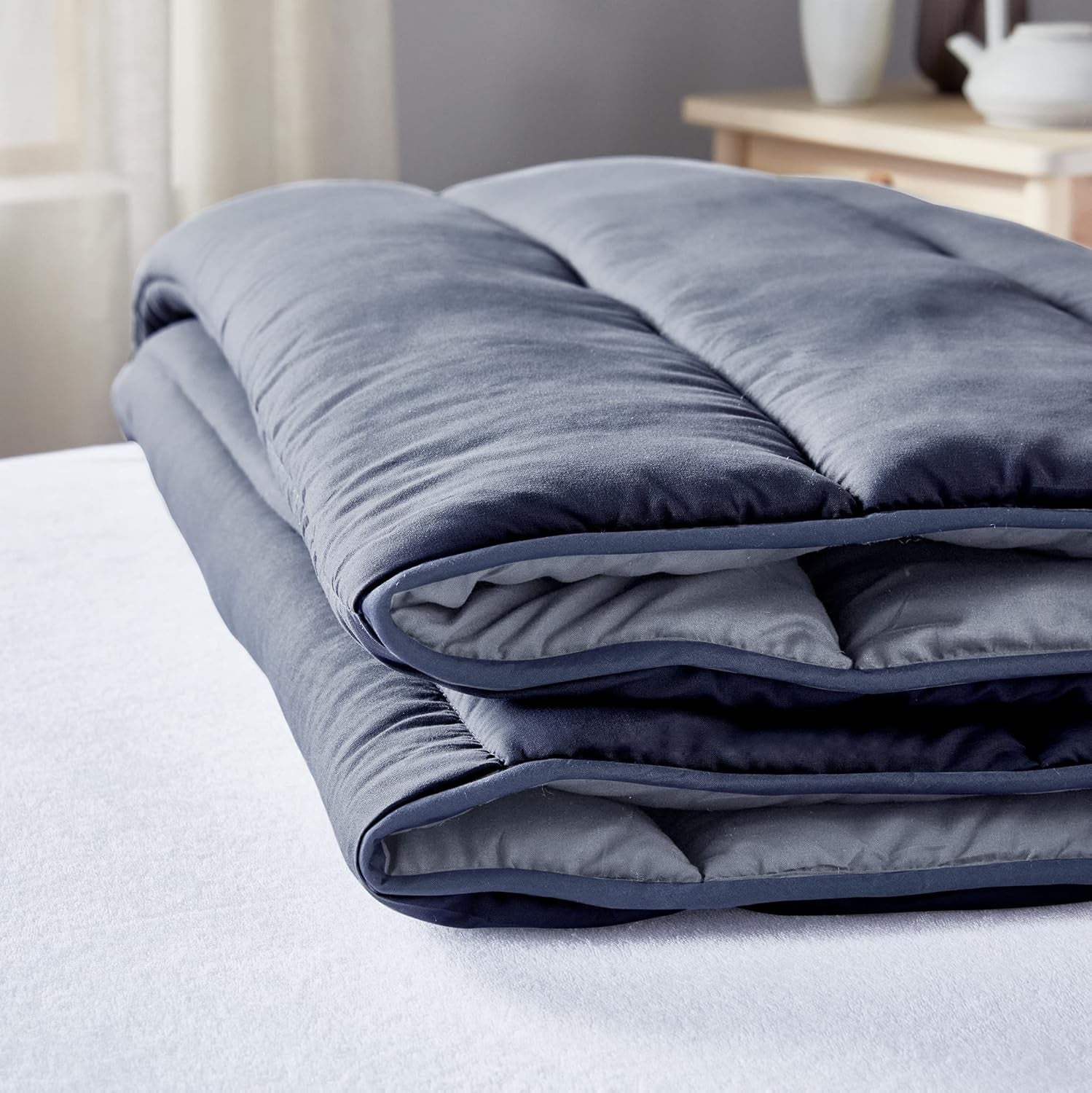 Pikolin Home - Couette réversible 300 G - Garnissage Nordique Bicolore - Pour lit 150 - Douillet, chaud, respirant, jaune moutarde, 240 X 220 Cm Couettes et couettes Naty Shop