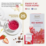 Teavelope "Baies Rouges" - thé aux fruits aromatisé à la fraise et à la framboise, 25 sachets de thé, 62,5 g