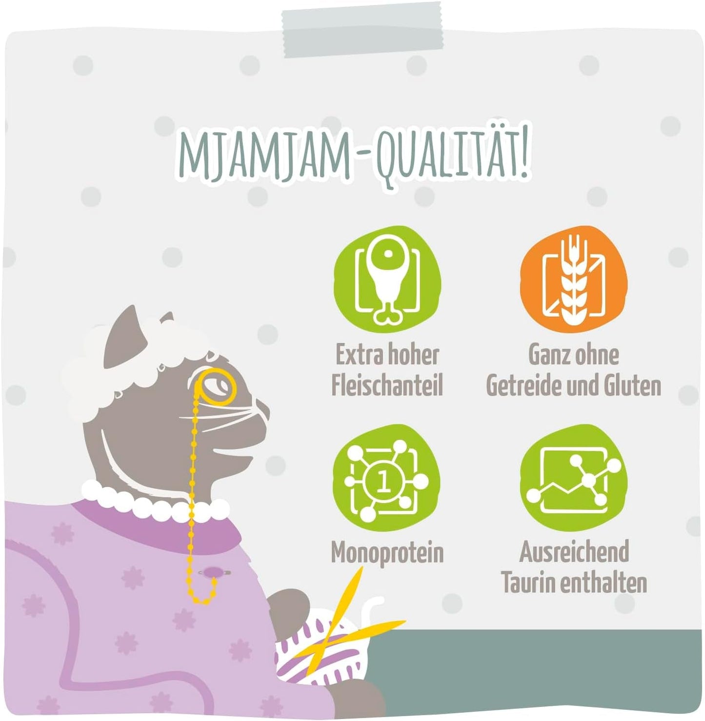 MjAMjAM - Nourriture humide premium pour chats - Senior - poulet juteux, pack de 6 (6 x 400g), sans céréales