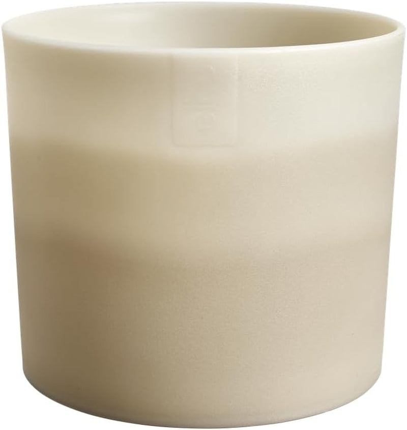 Pot rond elho Color Gradient 16cm - pour intérieur - 100% plastique recyclé - Ø 15,9 x H 14,7 - grès beige/beige