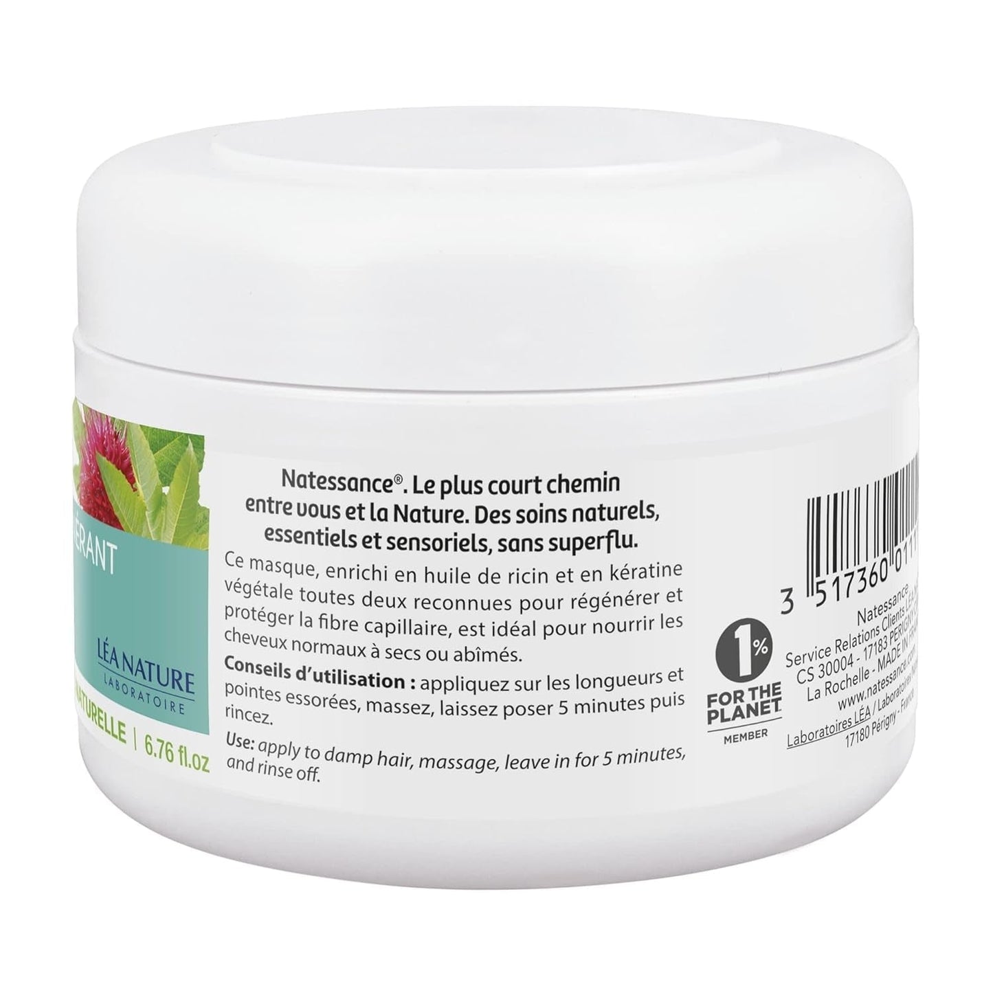 Masque Sublimateur à l'Huile de Ricin et Kératine Végétale 200 ml Masque capillaire Naty Shop