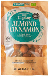 Ensemble de 4 bouchées biologiques - Amandes à la cannelle/Amandes à la cannelle dans du chocolat noir belge/Sans sucre ajouté, sans édulcorants/VEGAN & FAIR COMMERCE / 4 x 85g