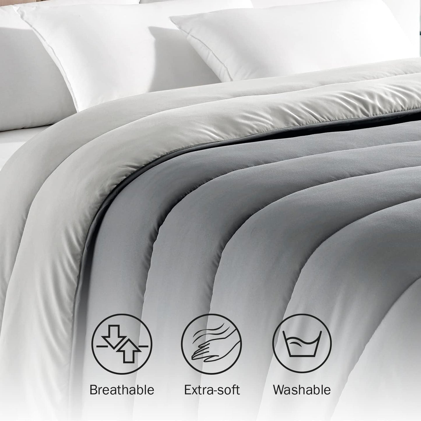 Pikolin Home - Couette réversible 300 G - Garnissage Nordique Bicolore - Pour lit 150 - Douillet, chaud, respirant, jaune moutarde, 240 X 220 Cm Couettes et couettes Naty Shop