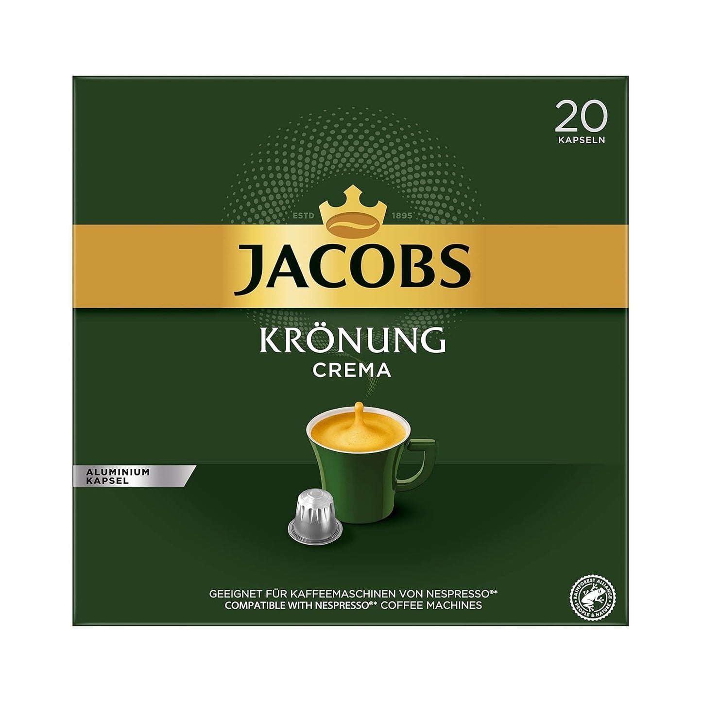 Jacobs Kaffeekapseln Guten Morgen XL Intense - 10er Pack (10 x 20 Getränke) & Kaffeekapseln Krönung Crema, 200 Nespresso compatible Kapseln, 10er Pack, 10 x 20 Getränke, 1040 g