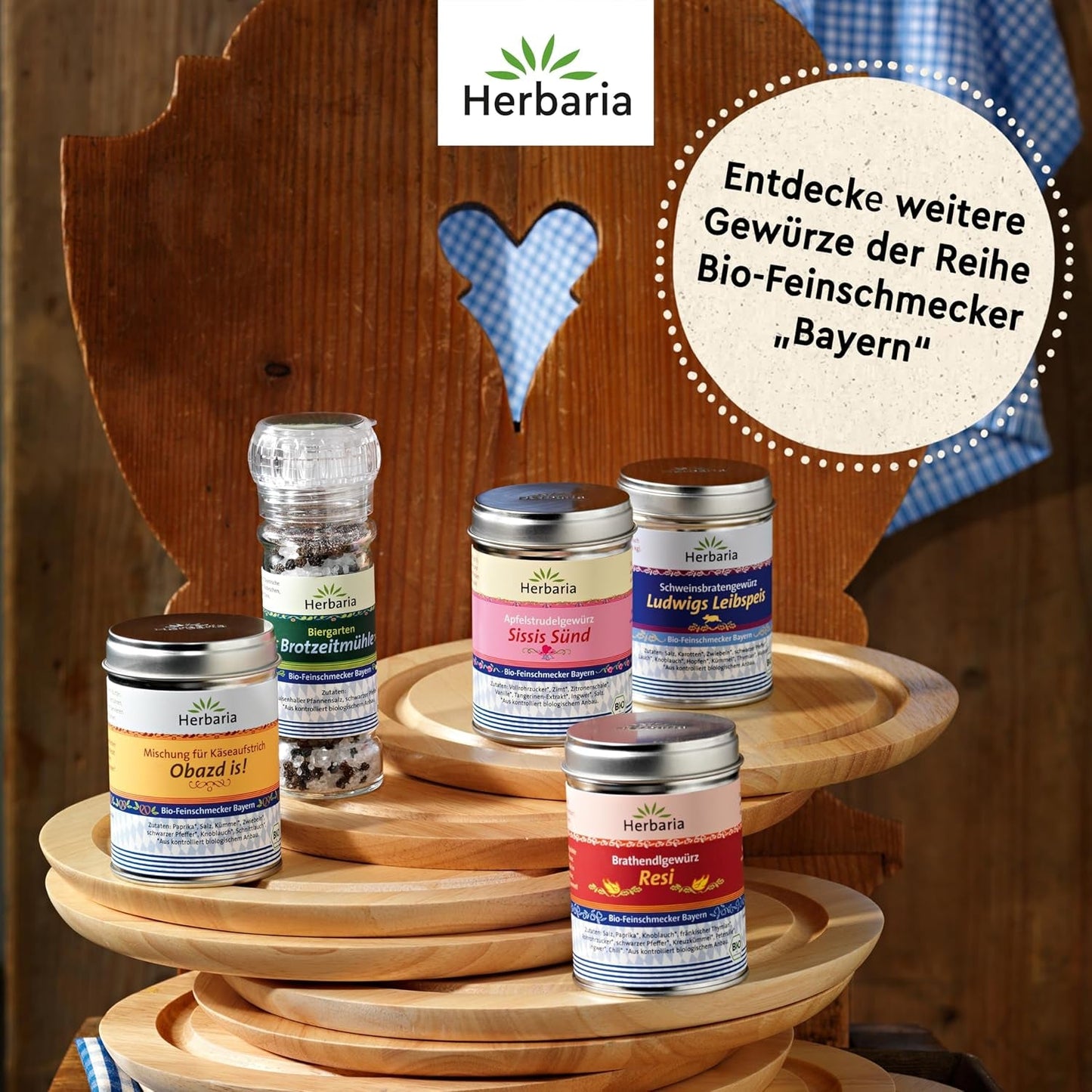 Herbaria Obazd l'est ! bio 90g M-Dose – Bio-Gewürzmischung bayerischen Biergartenklassiker Obazda – pour Brotaufstriche, Käsegerichte, Käsefondue – Raclette Gewürz - dans nachhaltiger Aromaschutz-Dose