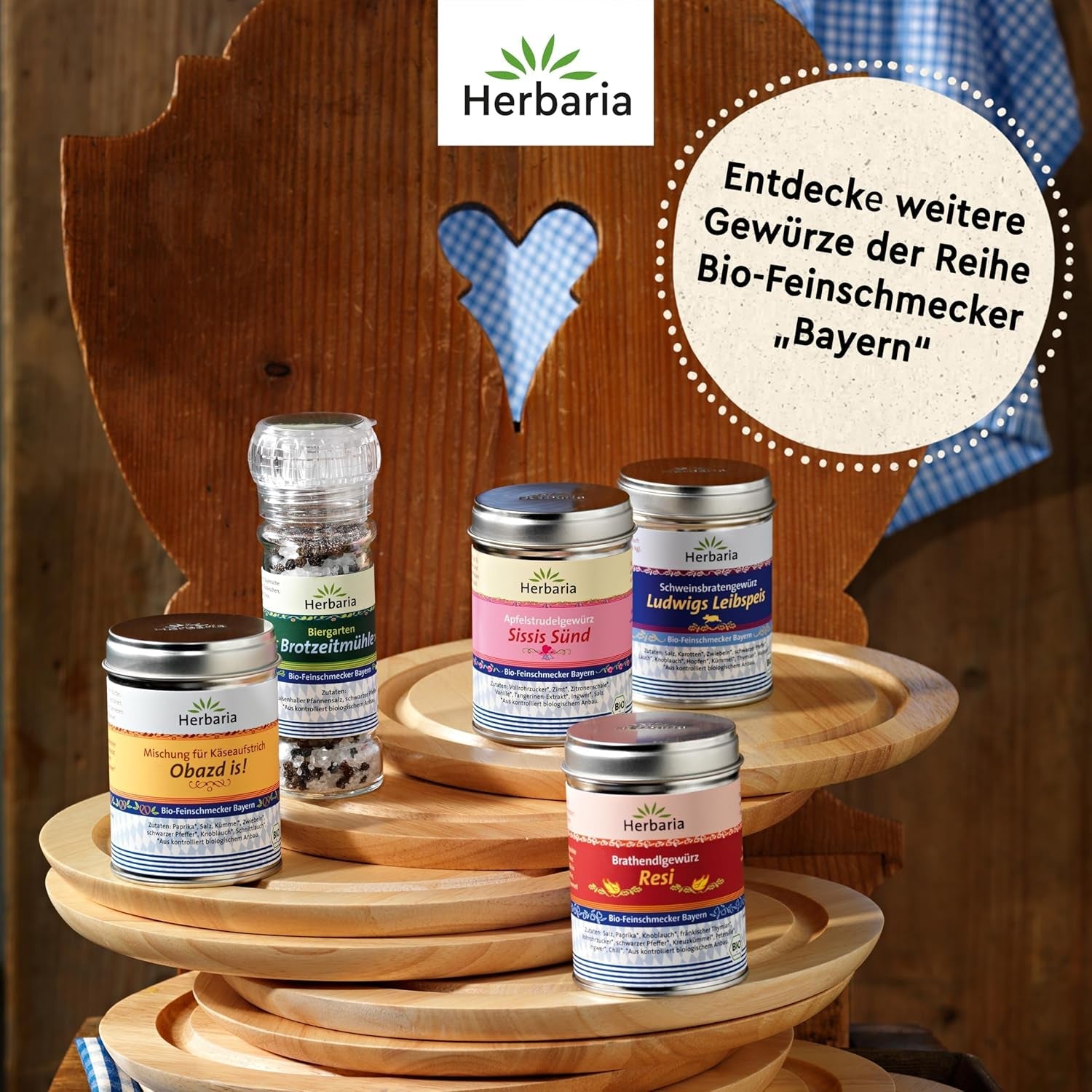 Herbaria Obazd l'est ! bio 90g M-Dose – Bio-Gewürzmischung bayerischen Biergartenklassiker Obazda – pour Brotaufstriche, Käsegerichte, Käsefondue – Raclette Gewürz - dans nachhaltiger Aromaschutz-Dose