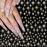 120 pièces breloques à ongles étoile or-argent étoile Y2K ongles breloques à ongles étoile en métal tailles mixtes vis à ongles étoile conception d'ongles Nail Art breloques étoiles 3D décoration d'ongles breloques à ongles accessoires pour ongles