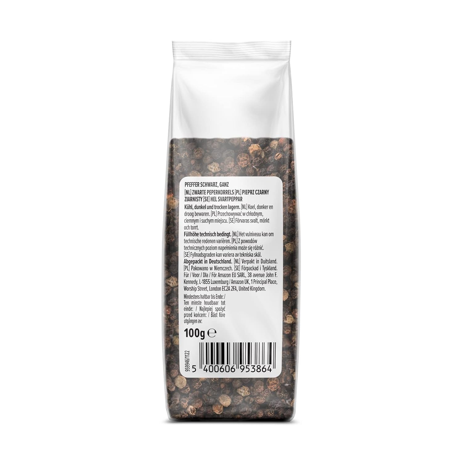 par Amazon Schwarzer Pfeffer ganz, 100g