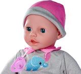 Simba 105140066 - Laura Interactive, poupée au corps doux aux yeux endormis, babille lorsqu'on la bouge, boit au biberon et s'endort, 40 cm, poupée pour enfants à partir de 2 ans