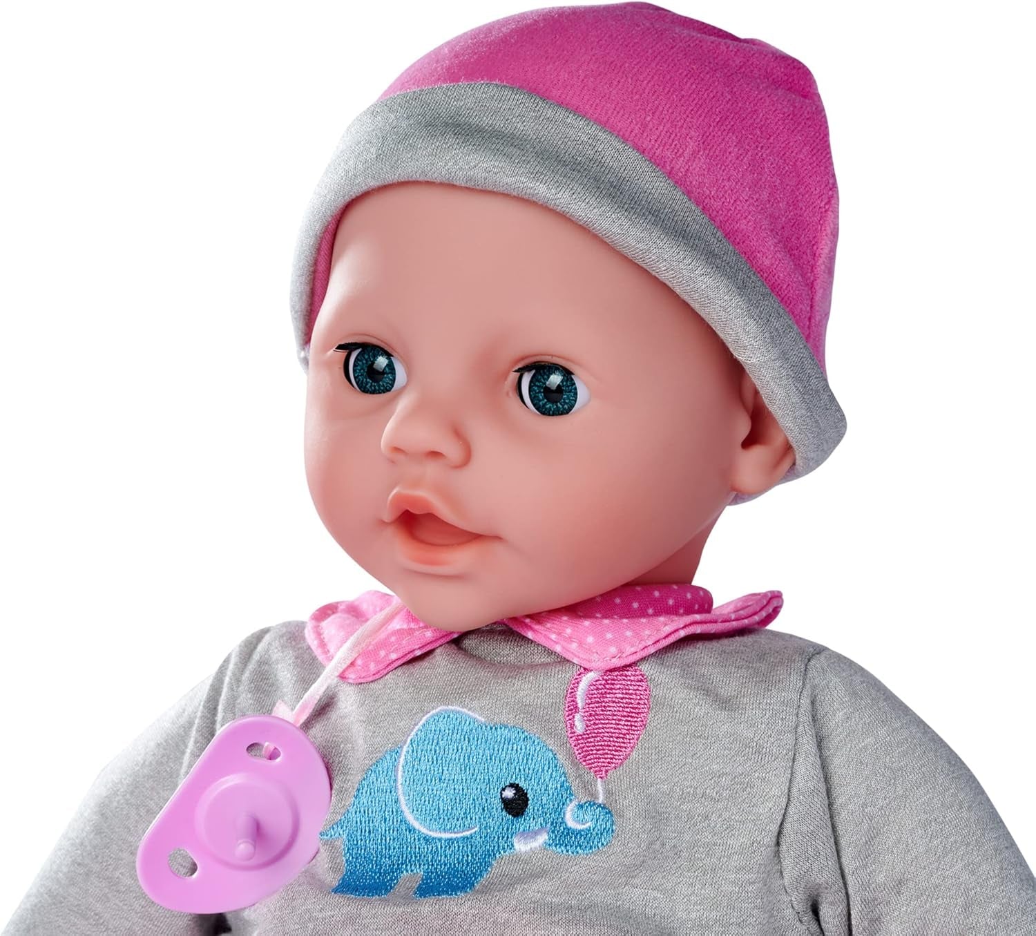 Simba 105140066 - Laura Interactive, poupée au corps doux aux yeux endormis, babille lorsqu'on la bouge, boit au biberon et s'endort, 40 cm, poupée pour enfants à partir de 2 ans