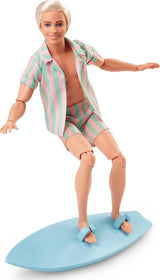 Barbie le film - Poupée fans de films, poupée Ken, poupée de collection avec planche de surf et baskets, corps mobile, cheveux blond platine, convient comme cadeau pour les enfants de 3 ans, HPJ97 Naty Shop Dolls