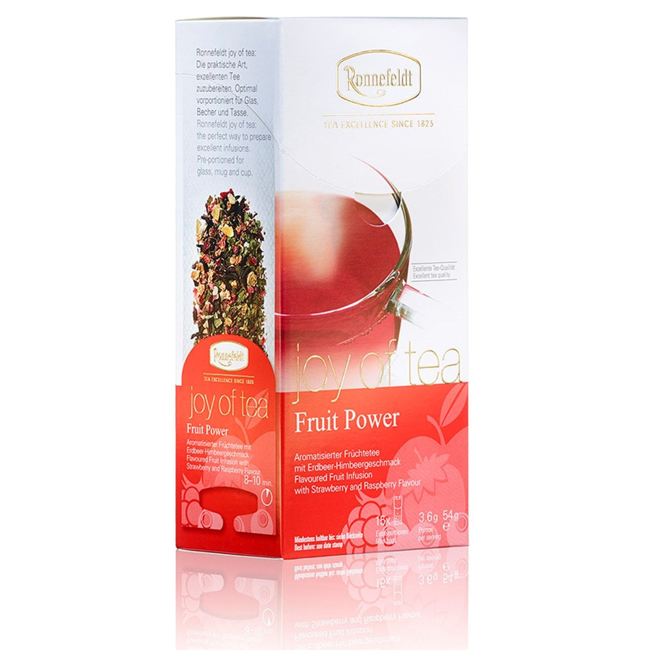 Fruit Power "Joy of Tea" - Thé aux fruits au goût de fraise et de framboise, 15 sachets de thé, 54 g