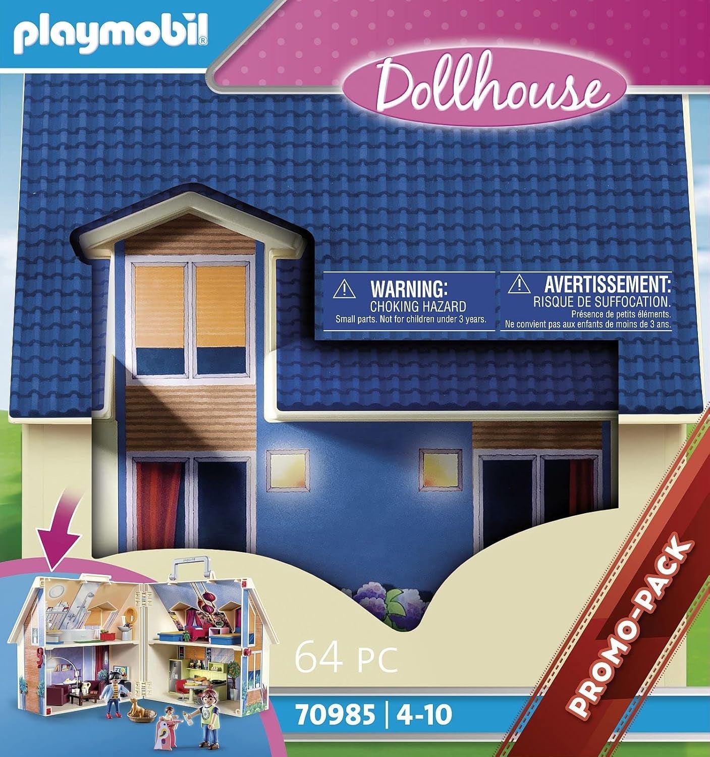 Dollhouse 70985 Maison de poupée pliable avec poignée, jouet pour 4 ans et plus et Dollhouse 70209 Chambre d'adolescent avec figurine de fille et accessoires, 4 ans et plus