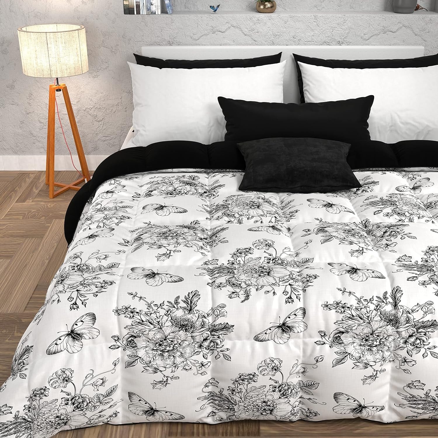 PETTI Artigiani Italiani - Couette d'hiver, Couette d'hiver, Couette simple, Double face, Impression monochrome et numérique, microfibre 100% hypoallergénique, Fabriqué en Italie